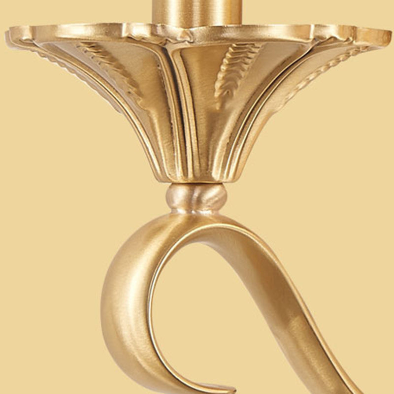 Brass Glass Carved Pattern Wall Lamp