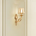 Brass Glass Carved Pattern Wall Lamp