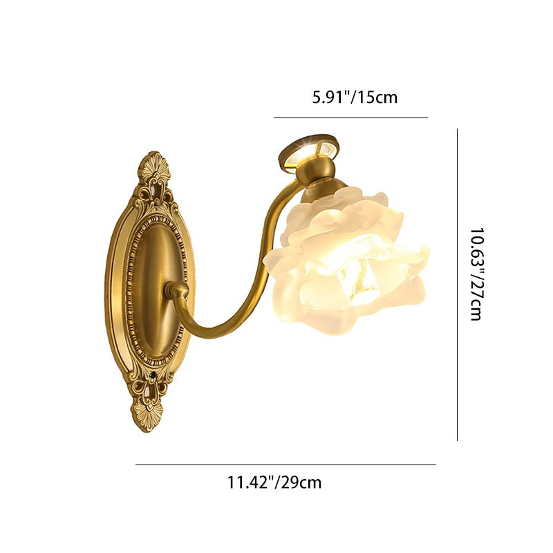 Glass Faux Pearl Brass Wall Lamp