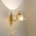 Glass Faux Pearl Brass Wall Lamp
