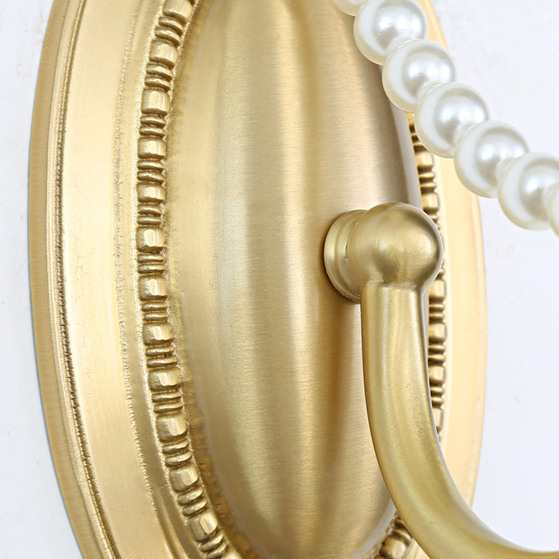 Glass Faux Pearl Brass Wall Lamp