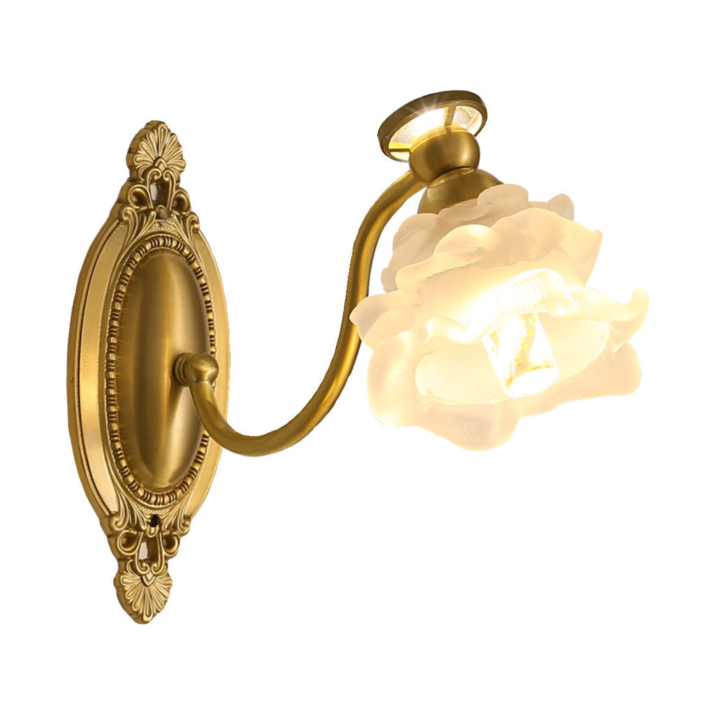 Glass Faux Pearl Brass Wall Lamp