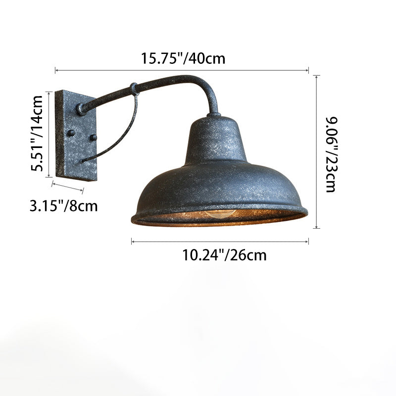 Iron Round Rectangular Outdoor Light