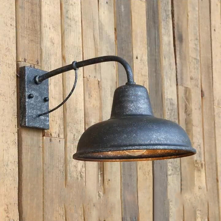 Iron Round Rectangular Outdoor Light
