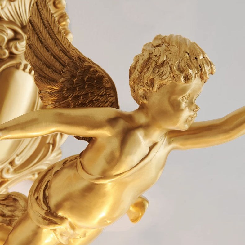 Crystal Copper Angel Pattern Wall Lamp