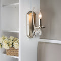 Farmhouse Crystal Iron Curved Wall Lamp