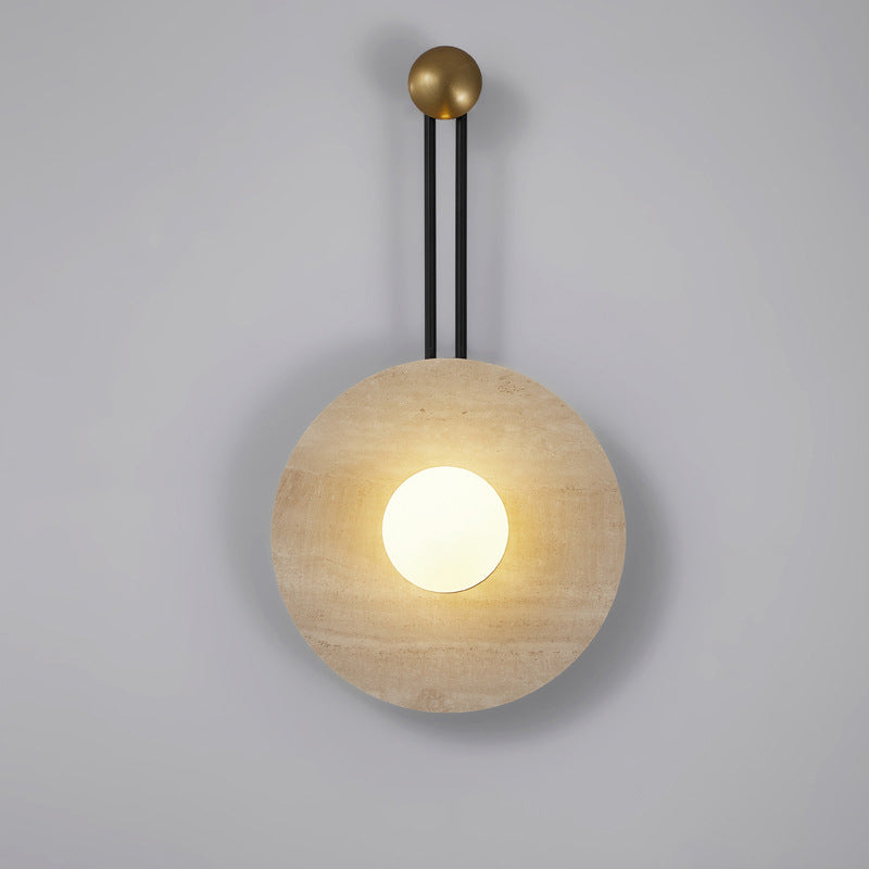 Stone Iron Spherical Round Wall Lamp