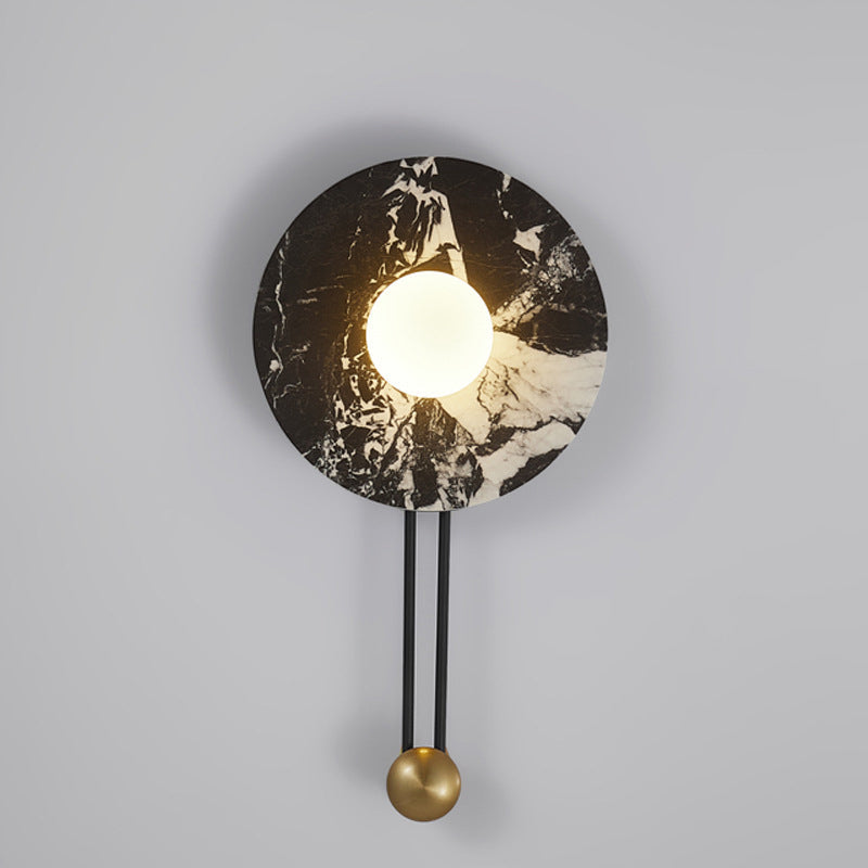 Stone Iron Spherical Round Wall Lamp