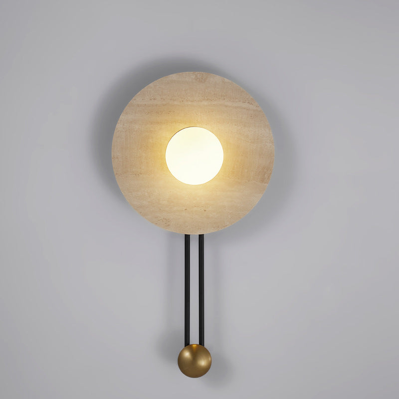 Stone Iron Spherical Round Wall Lamp