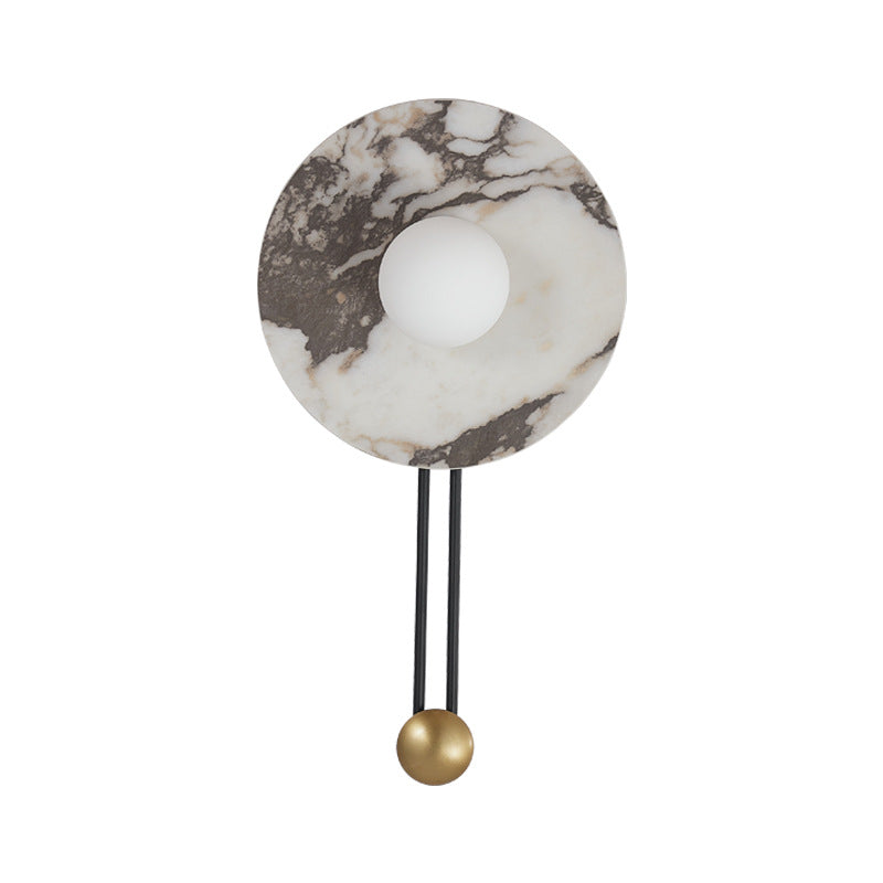 Stone Iron Spherical Round Wall Lamp