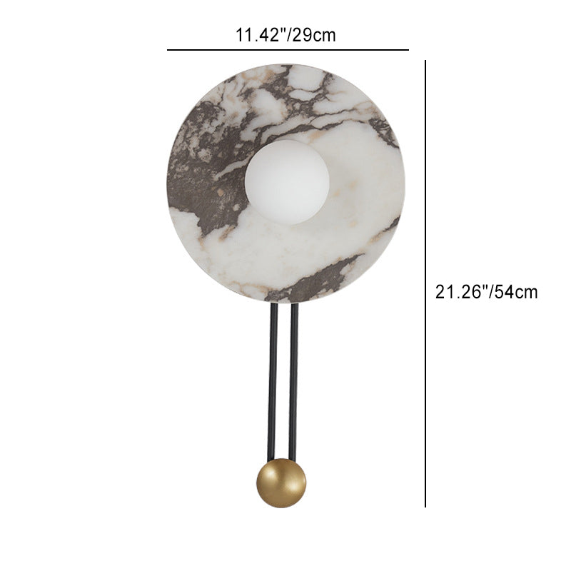 Stone Iron Spherical Round Wall Lamp