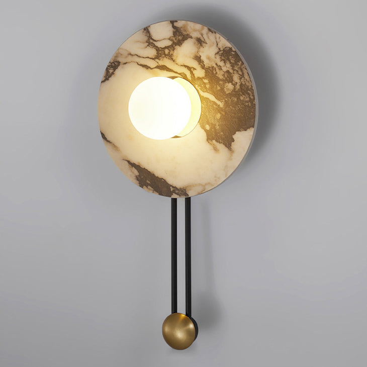 Stone Iron Spherical Round Wall Lamp