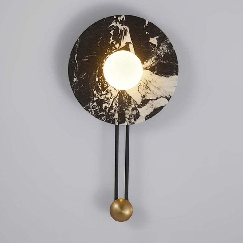 Stone Iron Spherical Round Wall Lamp