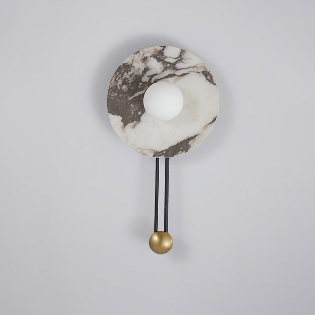 Stone Iron Spherical Round Wall Lamp