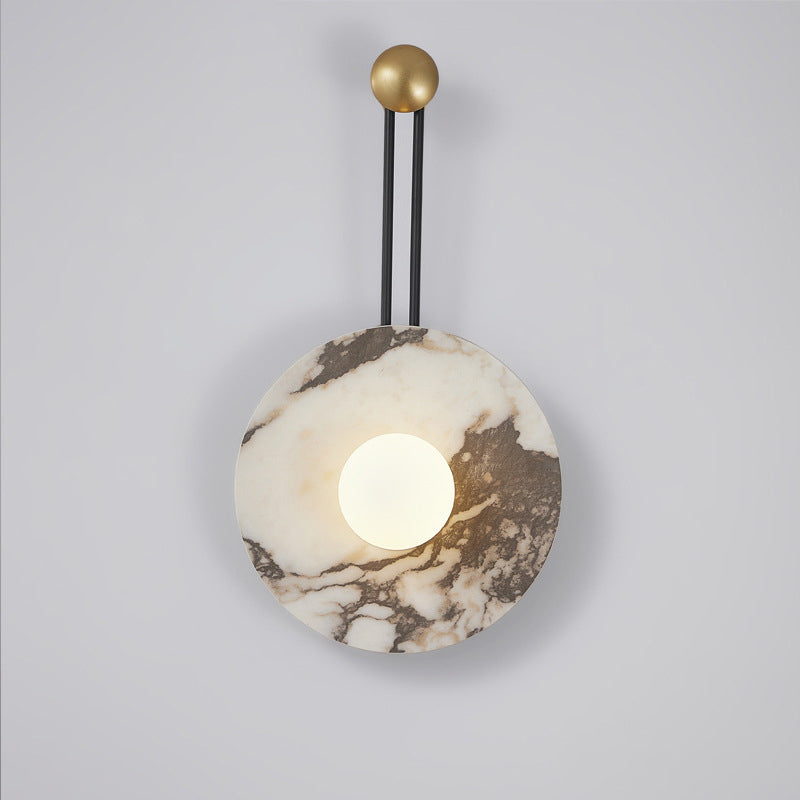 Stone Iron Spherical Round Wall Lamp
