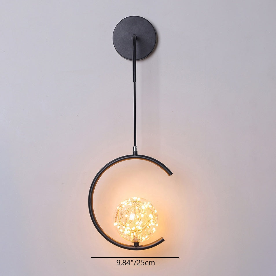 Glass Iron Round Square Wall Lamp