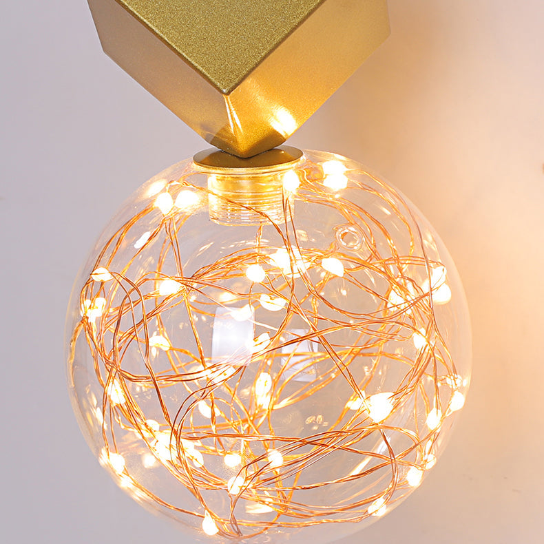 Glass Iron Round Square Wall Lamp