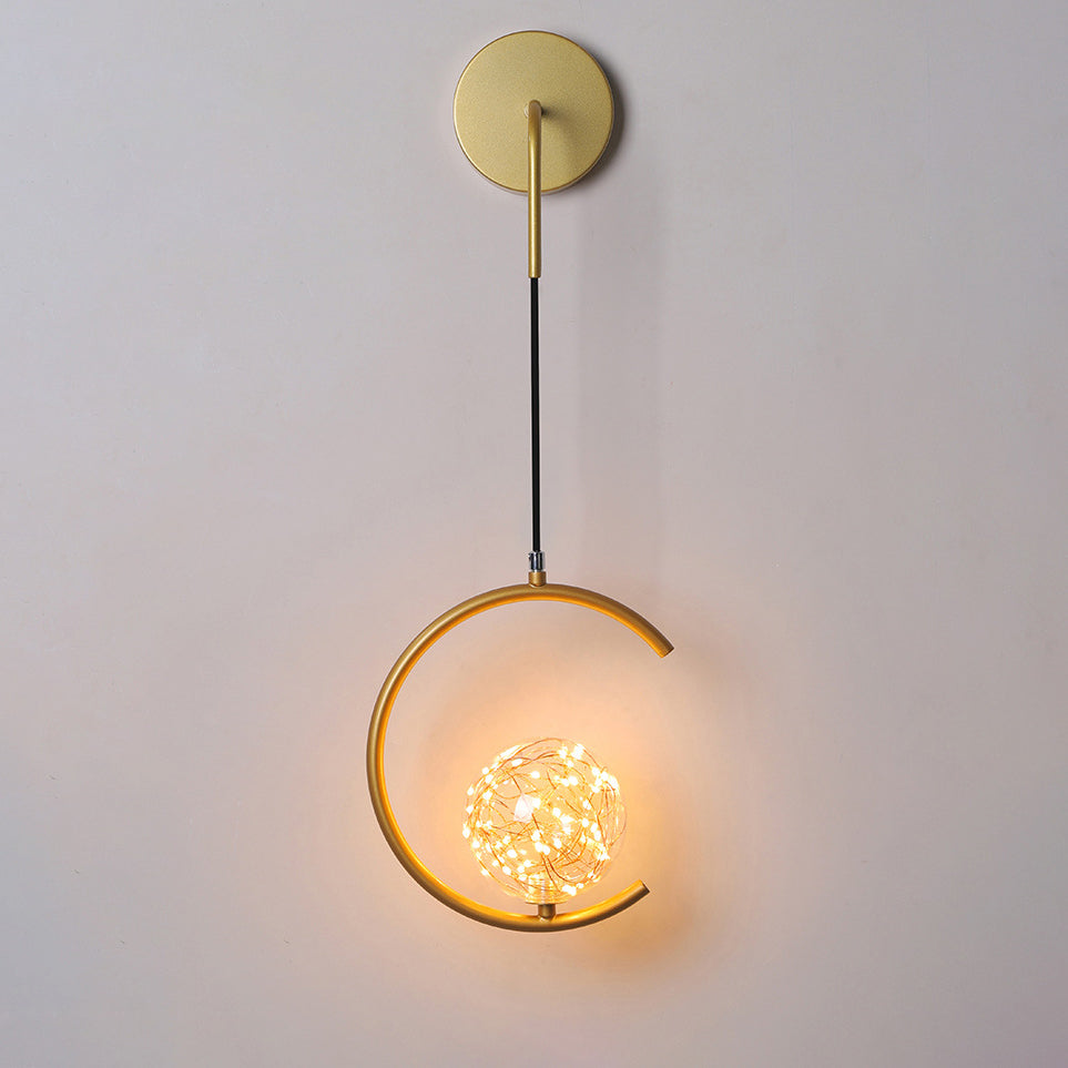Glass Iron Round Square Wall Lamp