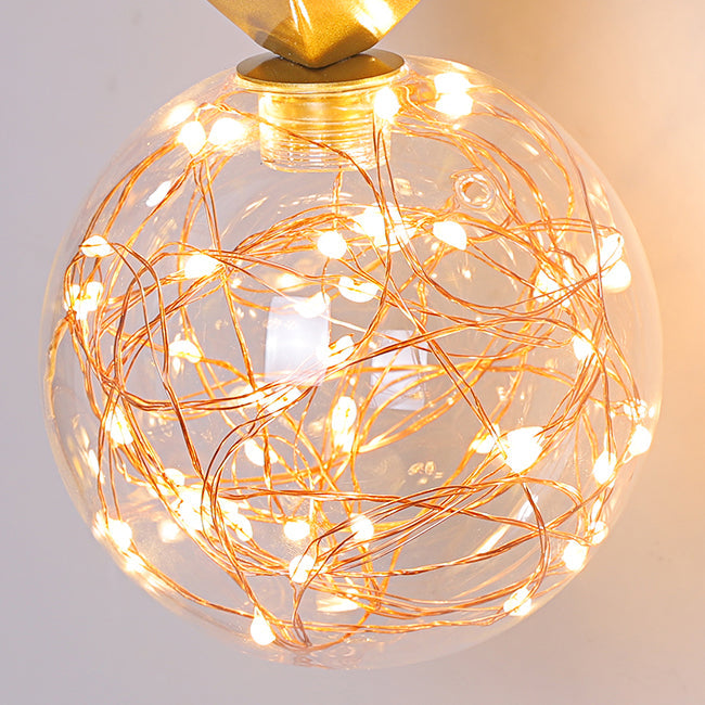Glass Iron Round Square Wall Lamp