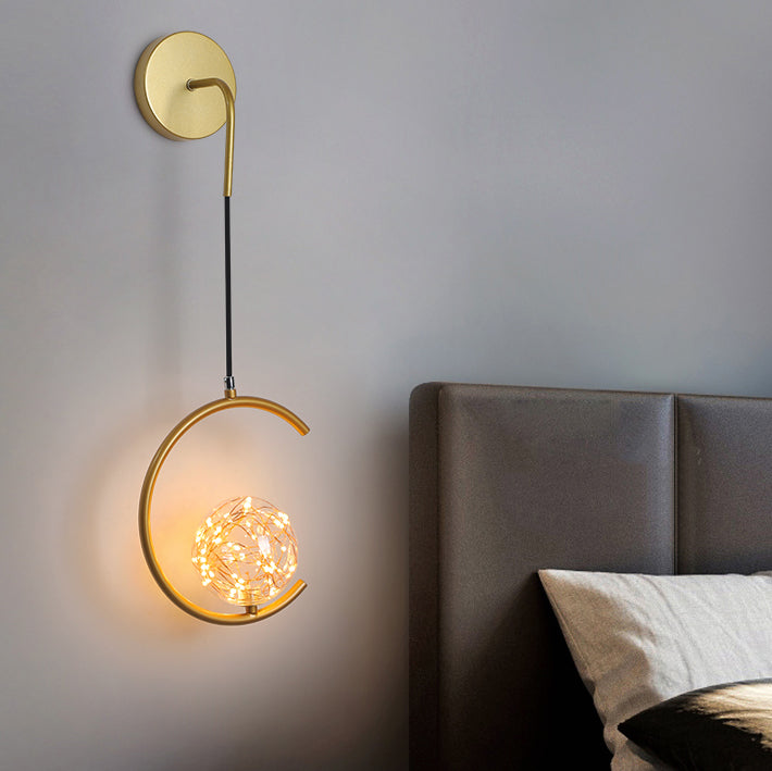 Glass Iron Round Square Wall Lamp
