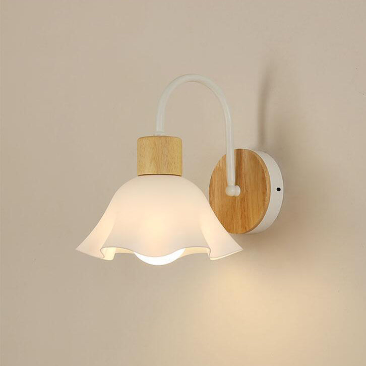 Acrylic Ceramic Glass Flower Wall Lamp