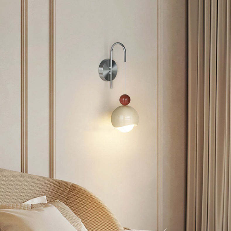 PE Iron Pumpkin-Shaped Bedroom Wall Lamp