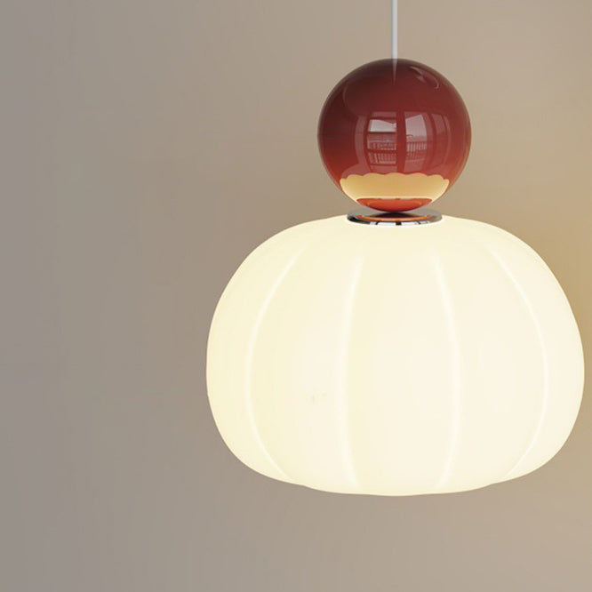 PE Iron Pumpkin-Shaped Bedroom Wall Lamp