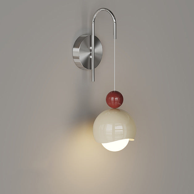 PE Iron Pumpkin-Shaped Bedroom Wall Lamp