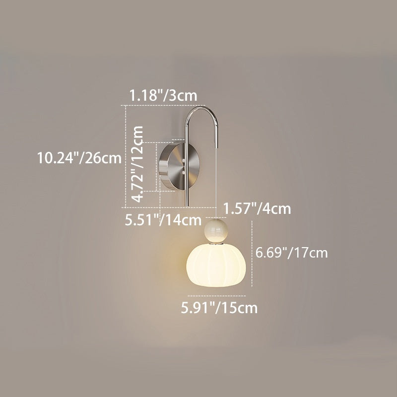 PE Iron Pumpkin-Shaped Bedroom Wall Lamp