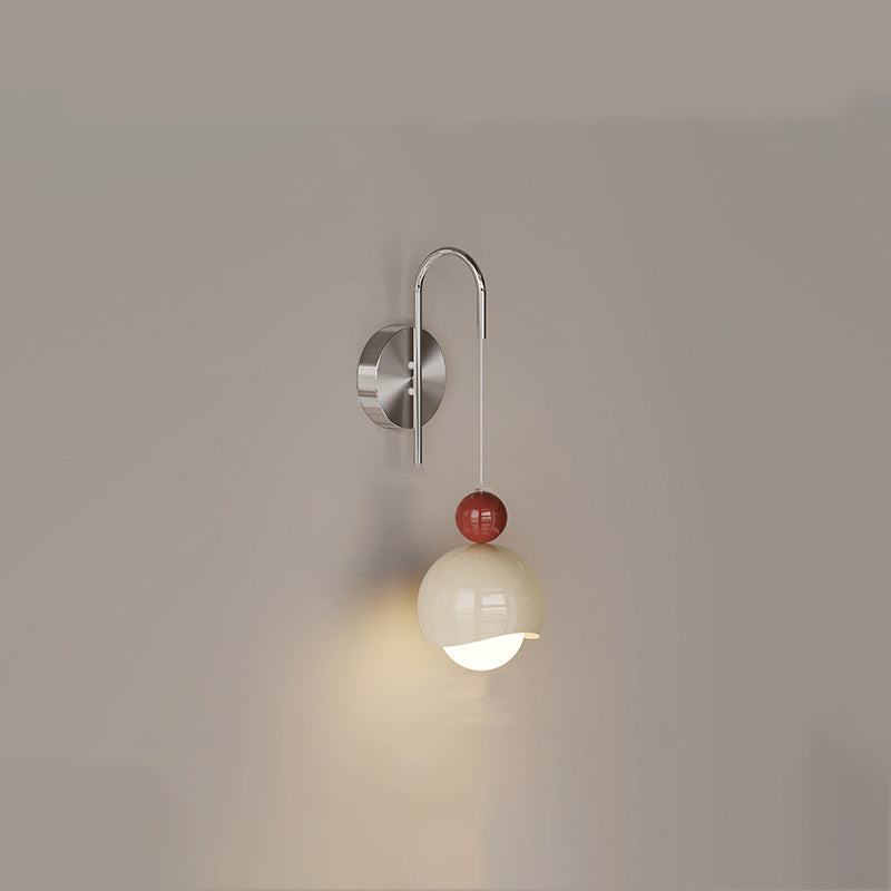 PE Iron Pumpkin-Shaped Bedroom Wall Lamp