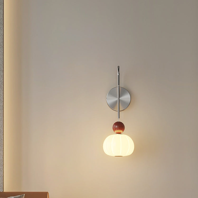 PE Iron Pumpkin-Shaped Bedroom Wall Lamp
