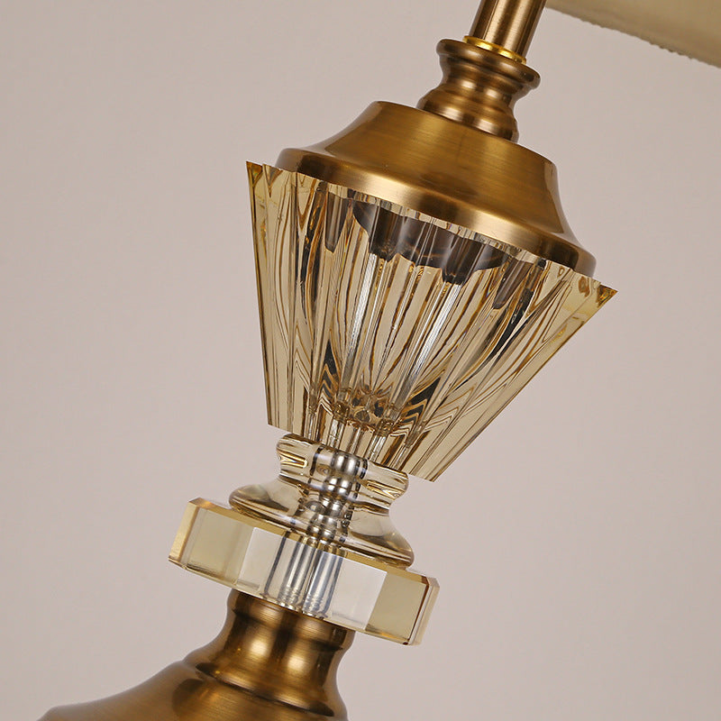 Crystal Fabric Metal Round Floor Lamp