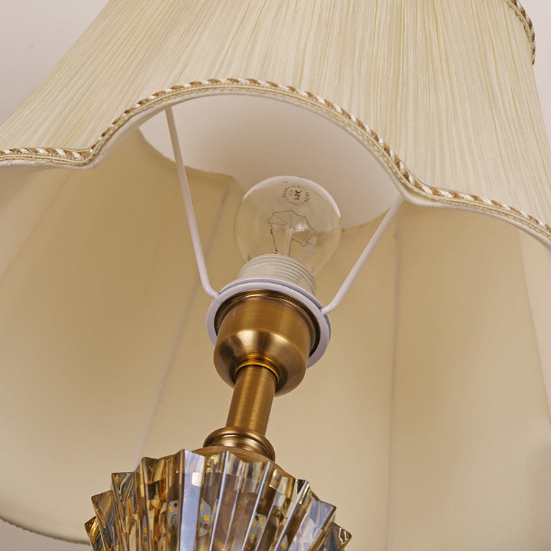 Crystal Fabric Metal Round Floor Lamp