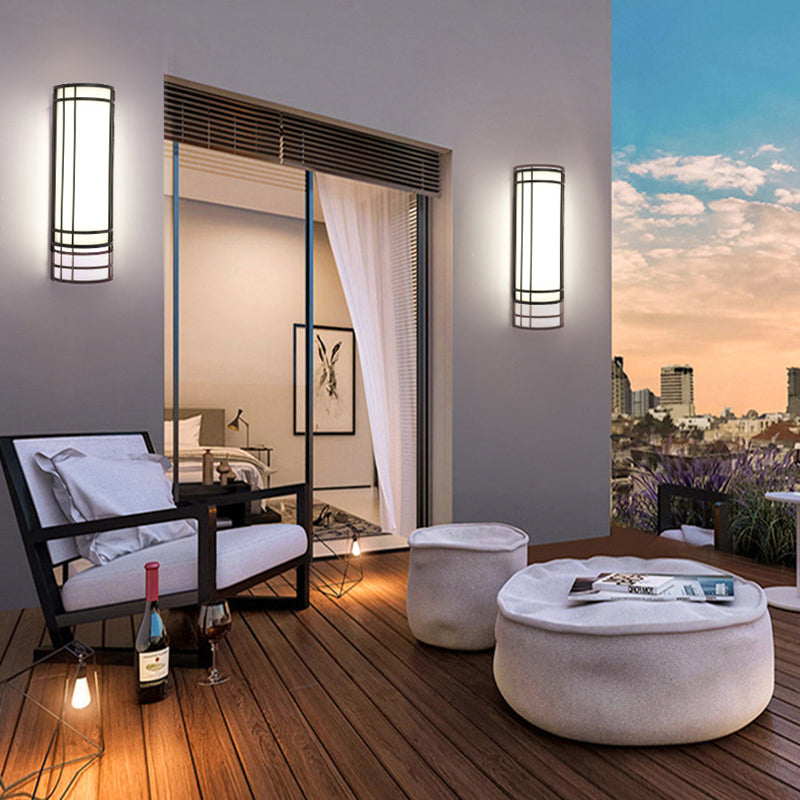 Acrylic Iron Half-Round Rectangular Outdoor Light