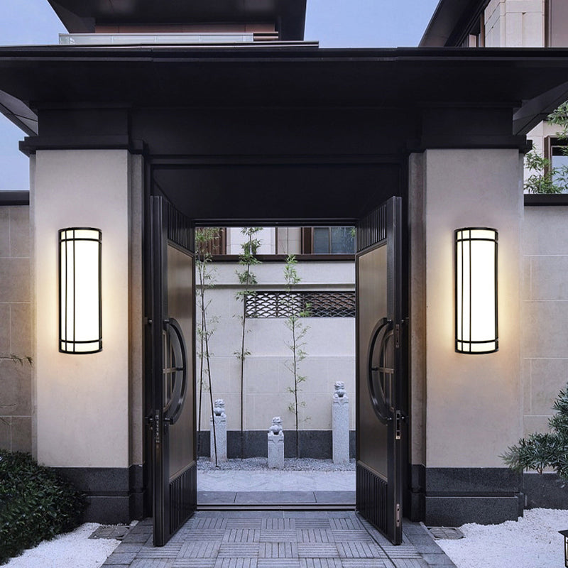 Acrylic Iron Half-Round Rectangular Outdoor Light