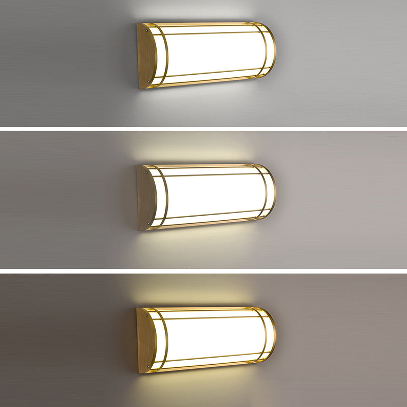 Acrylic Iron Half-Round Rectangular Outdoor Light