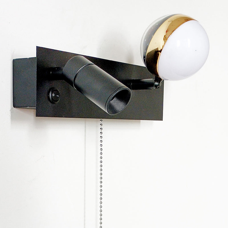 PC Iron Globe Rectangle Wall Lamp