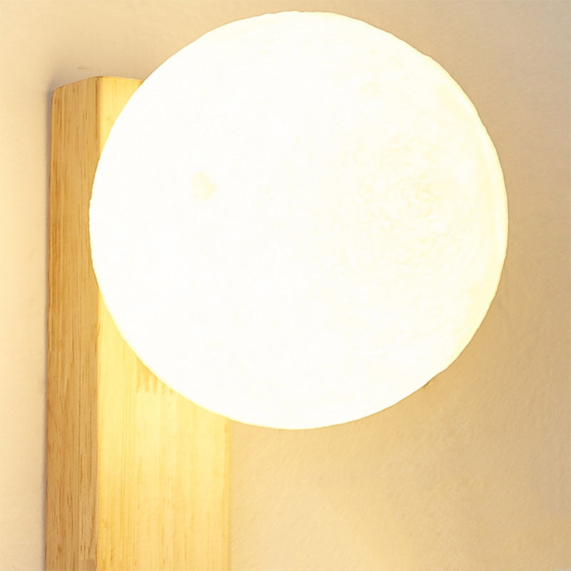 PE Rubberwood Cylinder Square Wall Lamp