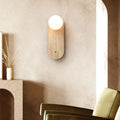 Yellow Travertine Glass Oval Wall Lamp