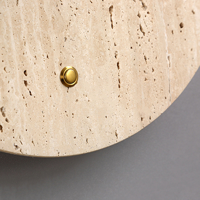 Yellow Travertine Glass Oval Wall Lamp