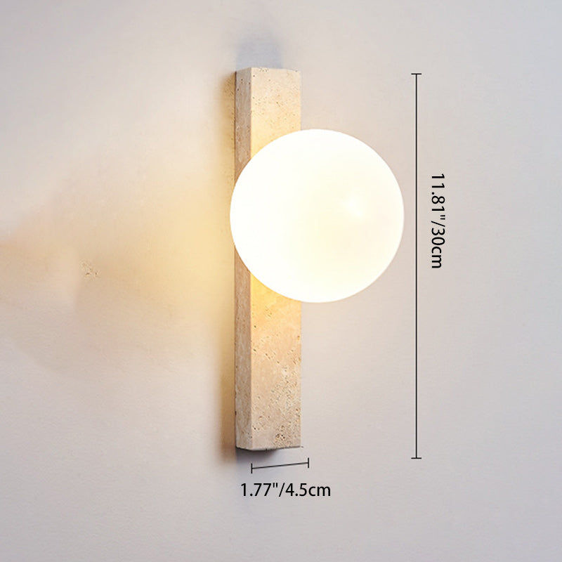 Travertine Glass Linear Globe 2-Light Wall Lamp