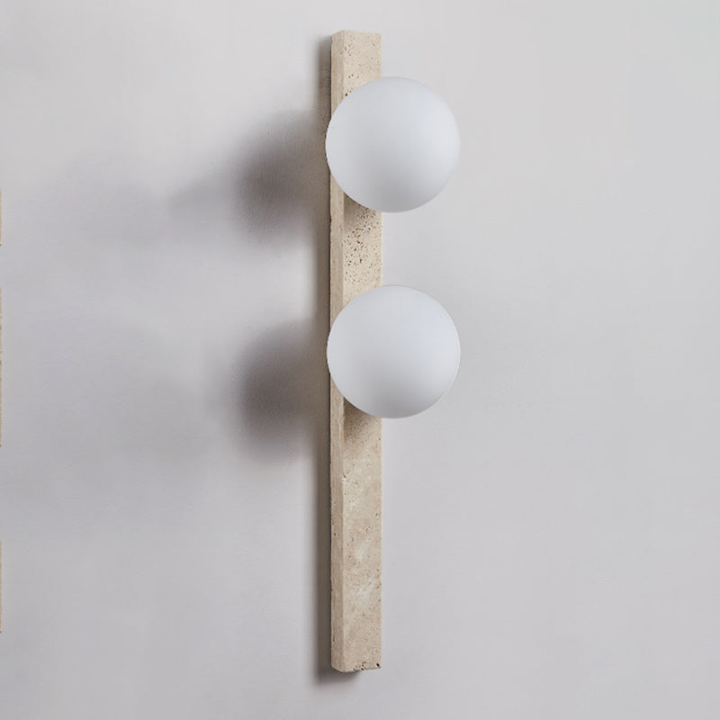 Travertine Glass Linear Globe 2-Light Wall Lamp