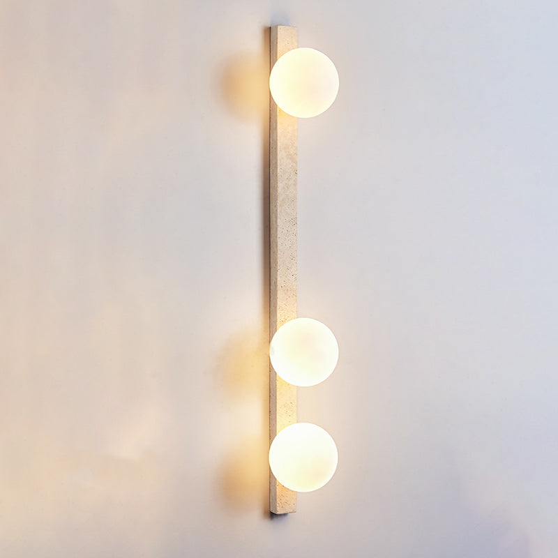Travertine Glass Linear Globe 2-Light Wall Lamp