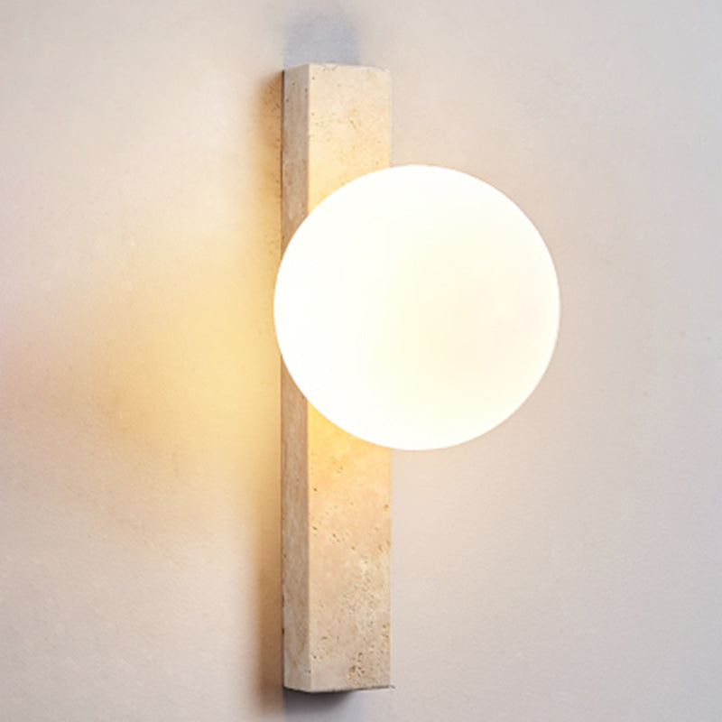 Travertine Glass Linear Globe 2-Light Wall Lamp