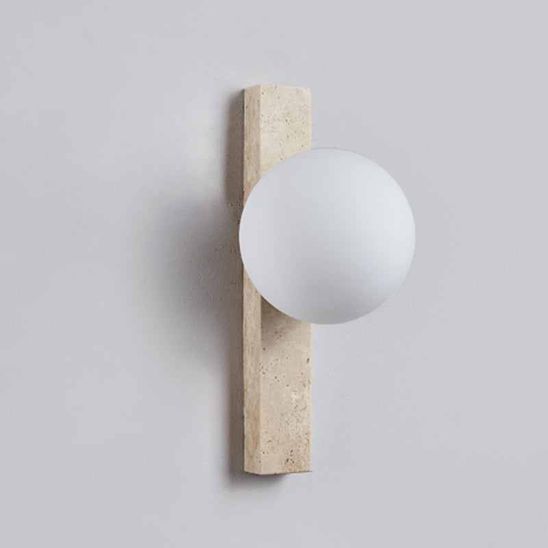 Travertine Glass Linear Globe 2-Light Wall Lamp