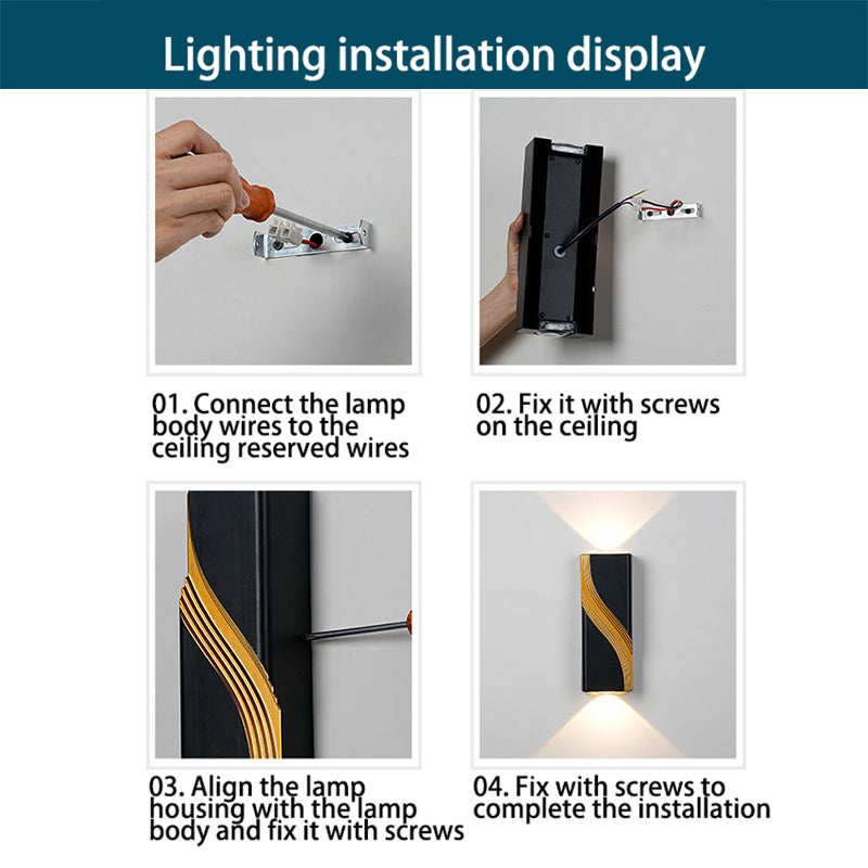 PC Aluminum Textured Rectangle Outdoor Light