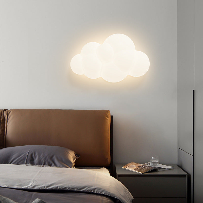 PE Iron Cloud-Shaped Bedroom Wall Lamp