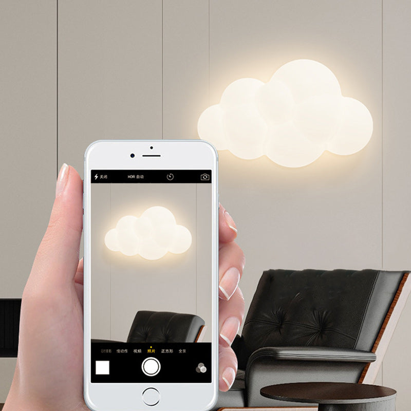 PE Iron Cloud-Shaped Bedroom Wall Lamp