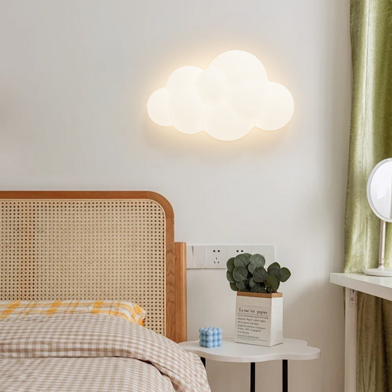 PE Iron Cloud-Shaped Bedroom Wall Lamp