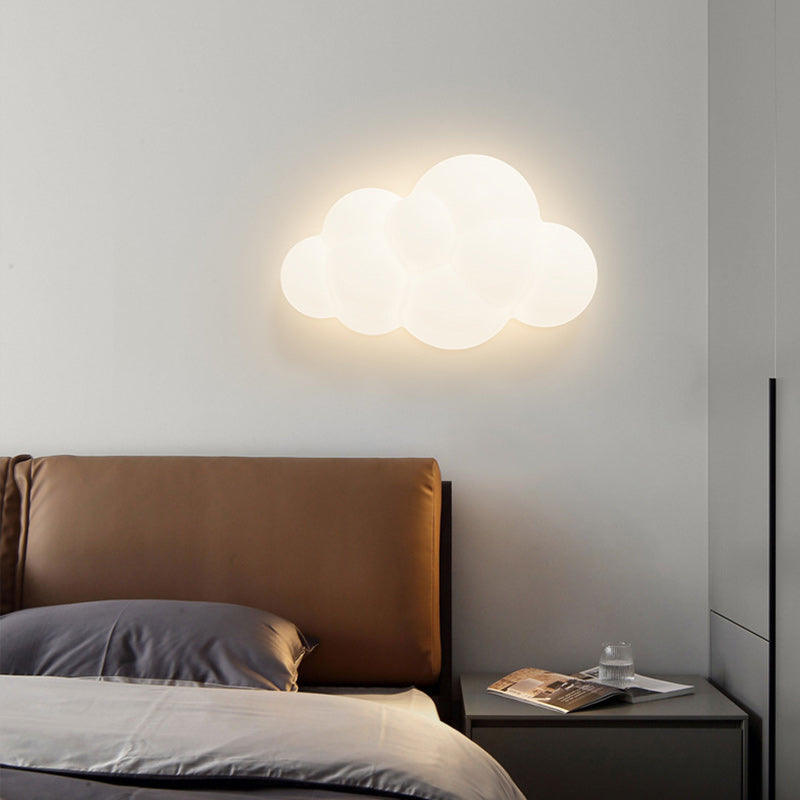 PE Iron Cloud-Shaped Bedroom Wall Lamp